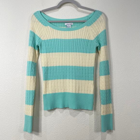 Vtg 90s Y2k Aeropostale Pastel Stripe Sweater Whimsy Kawaii Cutecore Preppy M - Picture 1 of 4